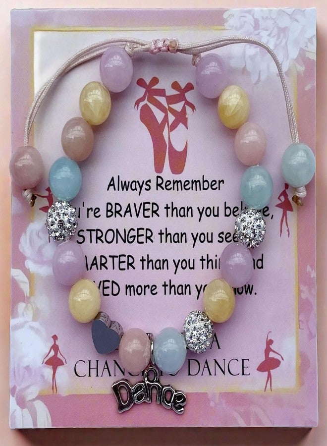 DOLON Colorful Stones Handmade Crystal Dance Charm Bracelet First Recital Stage Performance Dance Competition Encouragement Gift for Her - Image 5