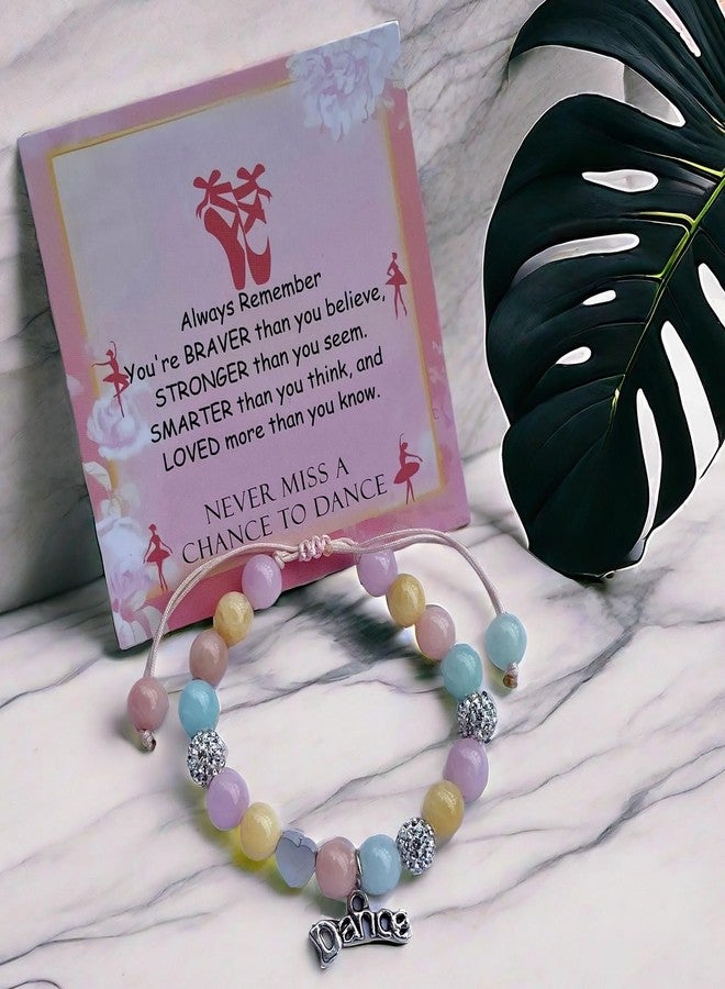 DOLON Colorful Stones Handmade Crystal Dance Charm Bracelet First Recital Stage Performance Dance Competition Encouragement Gift for Her - Image 4