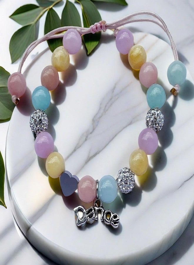 DOLON Colorful Stones Handmade Crystal Dance Charm Bracelet First Recital Stage Performance Dance Competition Encouragement Gift for Her - Image 3