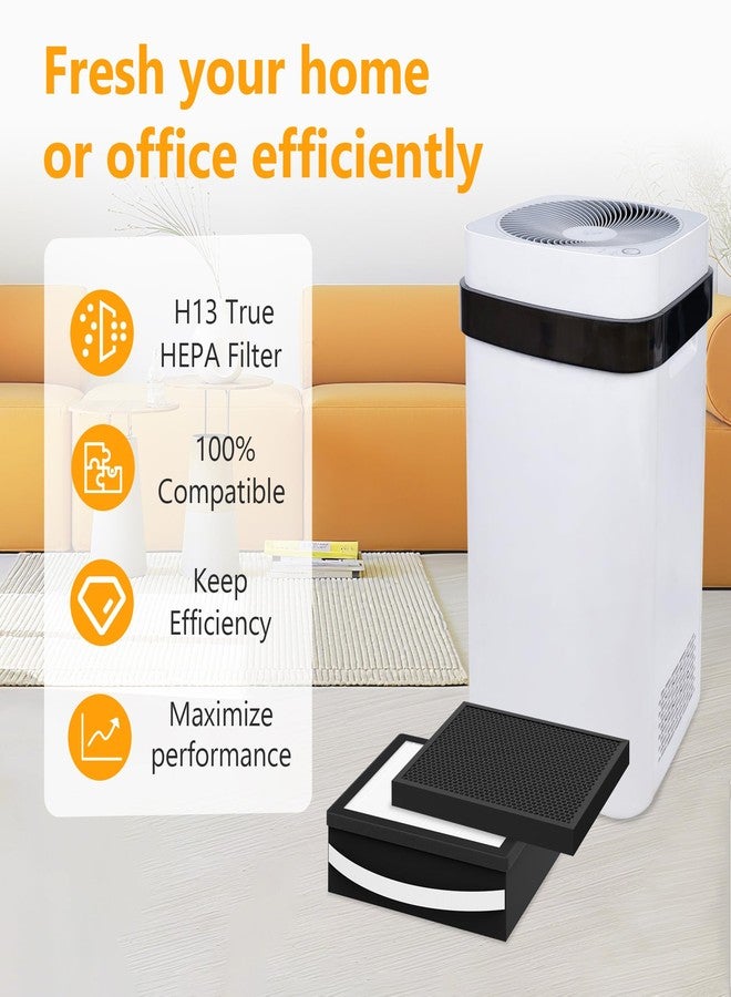FCFMY H13 Grade True HEPA Carbon Replacement Filter Compatible with Airdog X5 Air Cleaner Purifier with 1pcs HEPA and 1pcs Activated Carbon Filter - Image 3