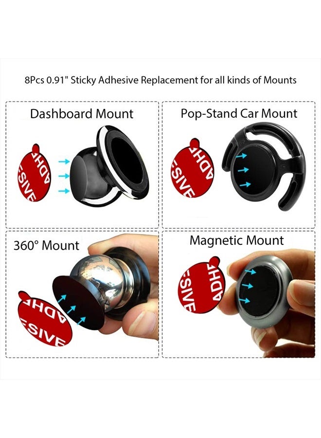 PKYAA 8 Pack Sticky Adhesive Compatible with Socket Mount Base, Double-Sided Replacement Tape for Car Magnetic Phone Holder, 4 Pack Sticker Pads for Collapsible Grip & Stand Base - Image 4