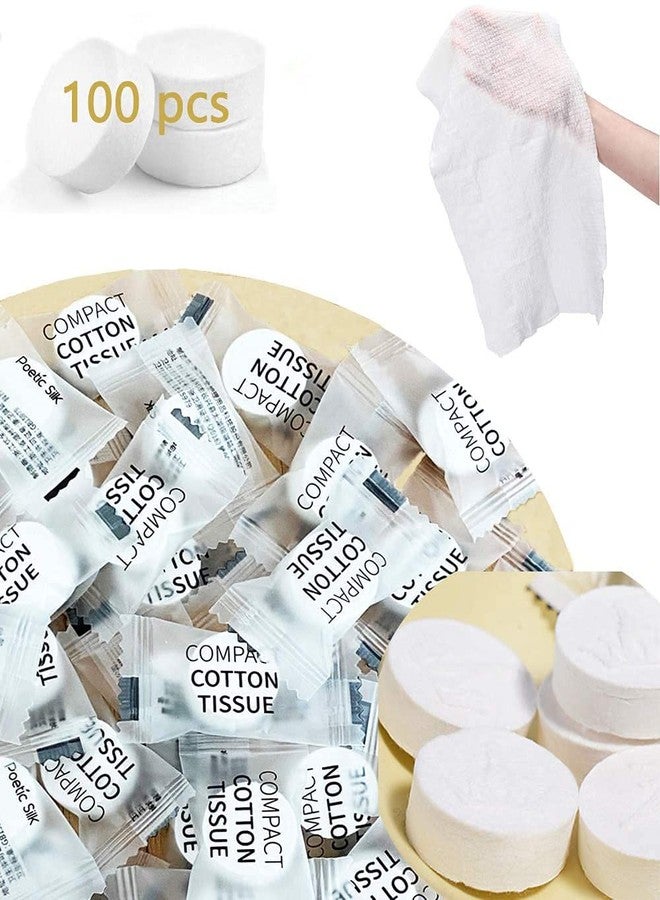 Crizer 100 Pieces Mini Compressed Towels Portable Disposable Compressed Cotton Coin Tissue Towel for Travel, Camping, Hiking, Sport, Beauty Salon, Home Hand Wipes - Image 2