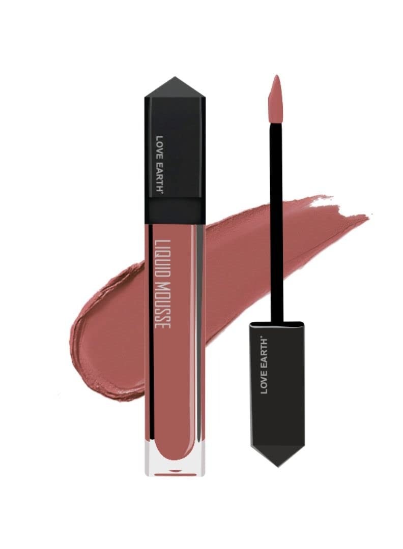Love Earth Matte Liquid Lipstick  Citrus Cosmo Shade Long Stay Transfer Proof Lightweight  Vitamin E Enriched Vegan Lip Color for Women 6ml - Image 1