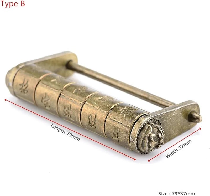 Antique Bronze Retro 5 Letter Combination Lock Zinc Alloy Password Padlock Type B - Image 3