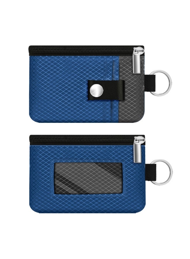Minimalist RFID Blocking Small Wallet with ID Window,WaterResistant Zip Id Case Wallet with Lanyard Keychain for Cards,Cash,Travel,Women,Men - Image 3