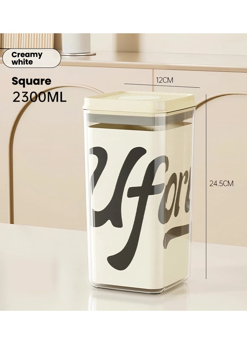 DC-ITECH Food Storage Containers Organiser & Cereal Storage Containers for Kitchen with VacuumLids Leak Proof Wide Mouth Vacuum Seal for Coffee Beans Fruit Spice Tea 2.3L - Image 1