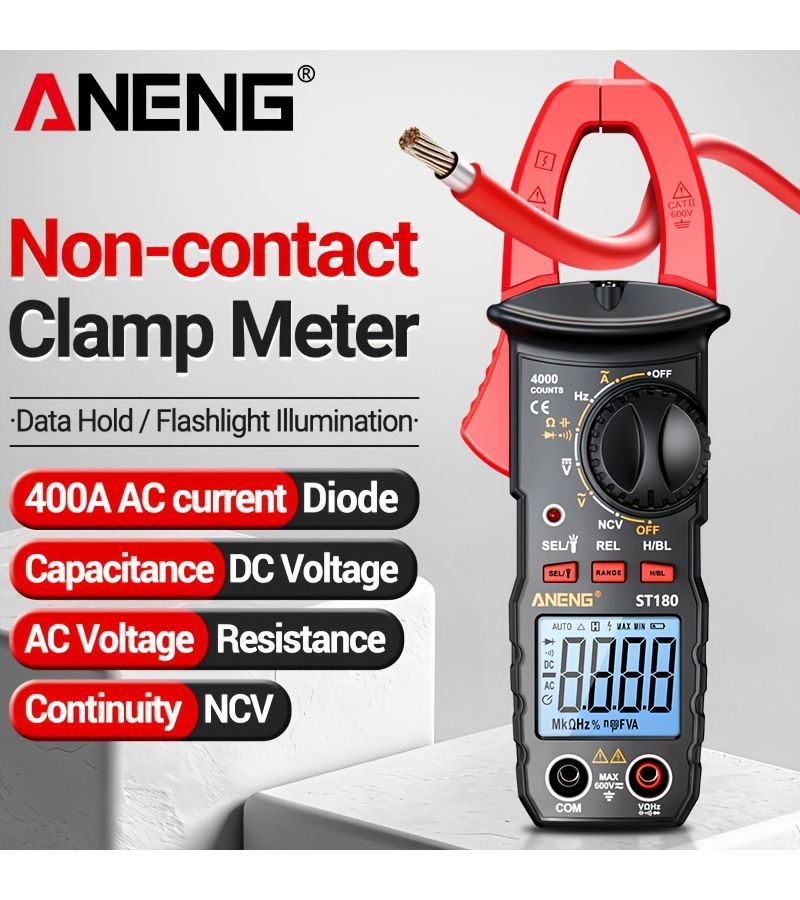ANENG ST180 أصفر مقياس المشبك الرقمي للتيار المتردد 4000 عدد ملتيميتر - Image 1