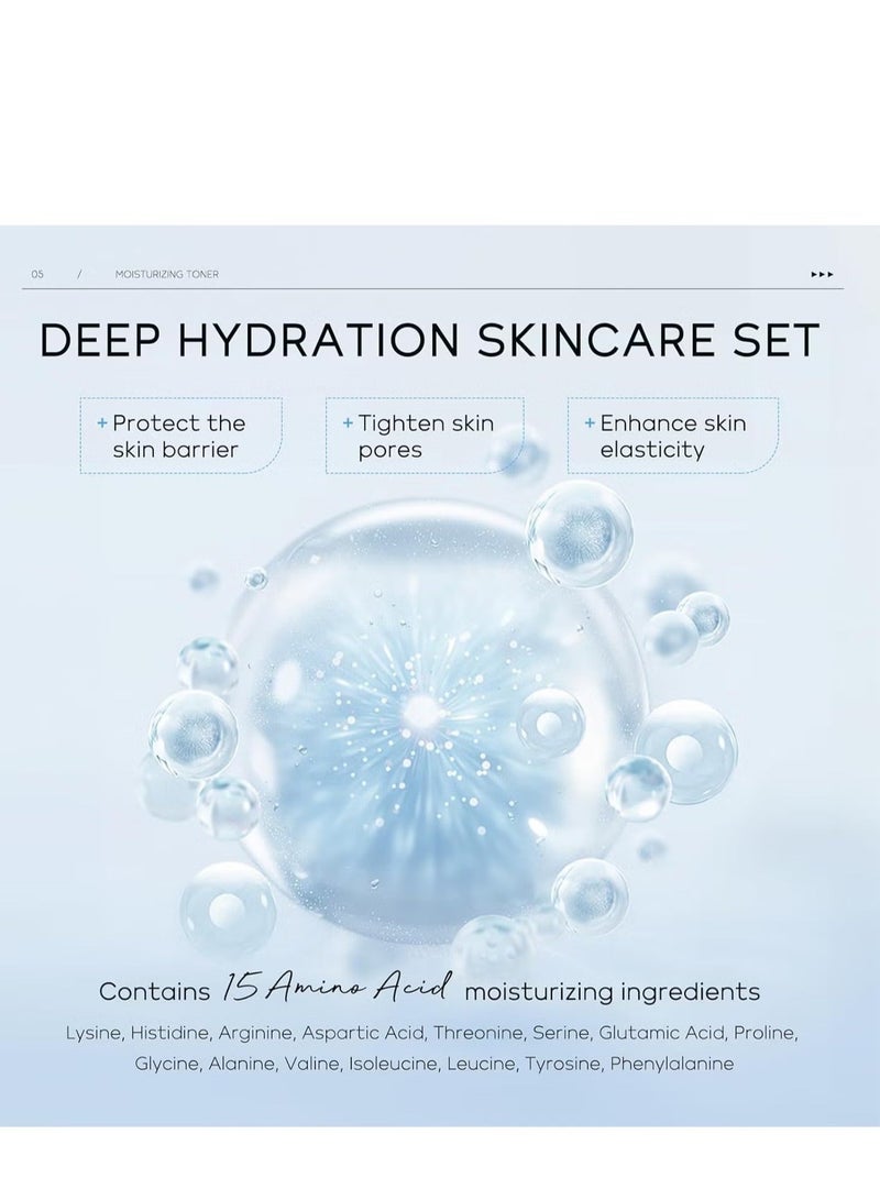 Laikou Hyaluronic Acid Skin Care Set, Multi-Effect Moisturizing Routine Kit for Women, Includes Serum, Cleanser, Toner, Eye Cream & Face Cream, Hydrating Facial Care - Image 3