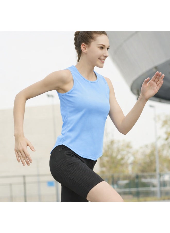 Vitra World Women Quick Dry Sleeveless Workout Tank Top Slim Fit Crew Neck Athletic Yoga Running  Gym Shirt Breathable Lightweight Anti-Shrink Sports Fitness Training - Image 4
