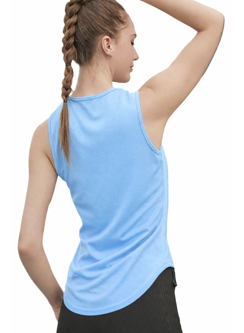 Vitra World Women Quick Dry Sleeveless Workout Tank Top Slim Fit Crew Neck Athletic Yoga Running  Gym Shirt Breathable Lightweight Anti-Shrink Sports Fitness Training - Image 2