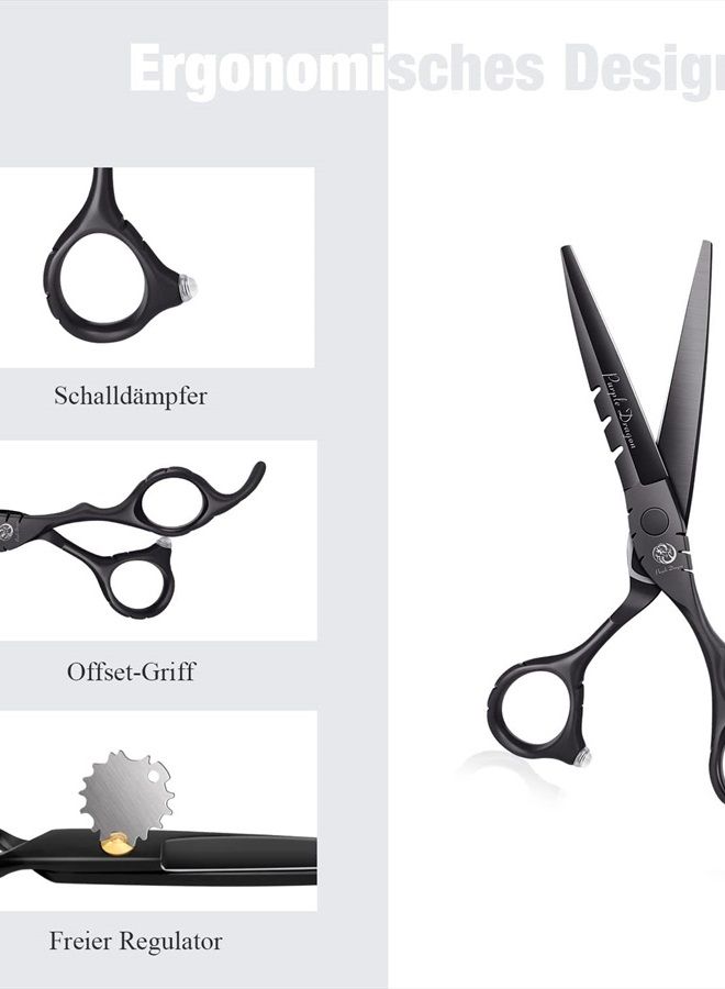 Purple Dragon Professional Japan 440C Hair Salon Cutting Shear and Barber Thinning Scissor Hairdressing Shear Set with Bag - Image 4
