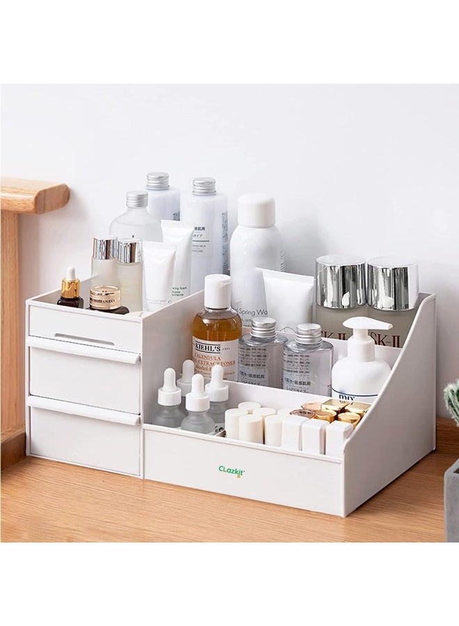 Clazkit Clazkit Cosmetic Organizer Box Drawers Storage Plastic Stationary Box | Make Up Organiser For Women  - Image 1