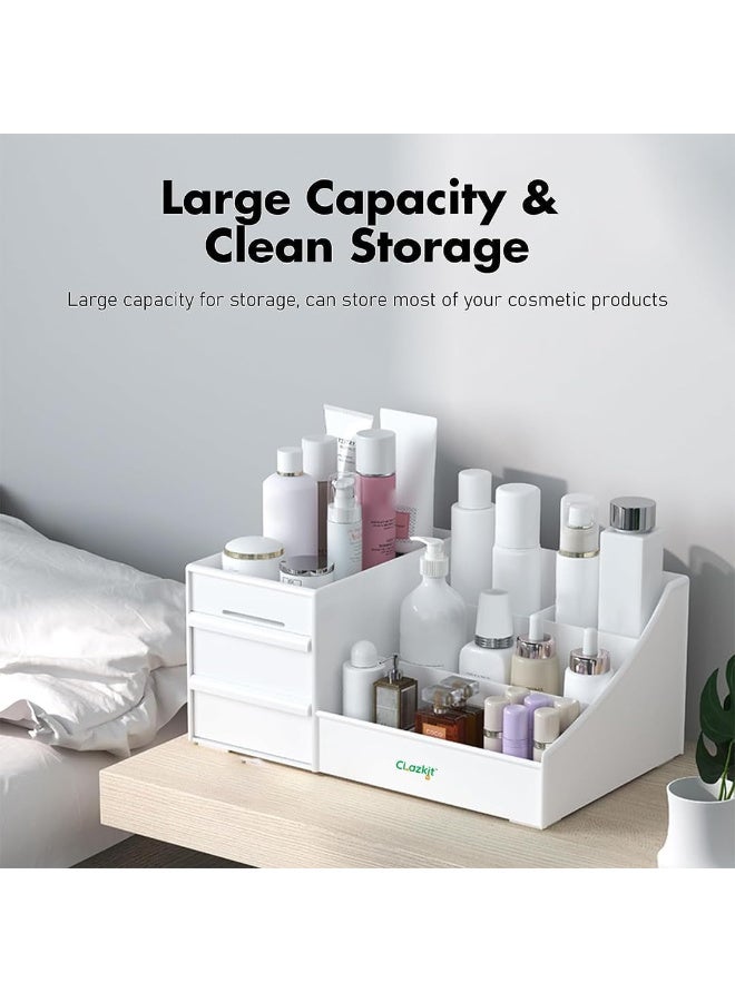 Clazkit Clazkit Cosmetic Organizer Box Drawers Storage Plastic Stationary Box | Make Up Organiser For Women  - Image 3