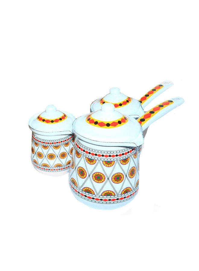 3 - Pieces Coffee Pot Set With Wooden Handle
