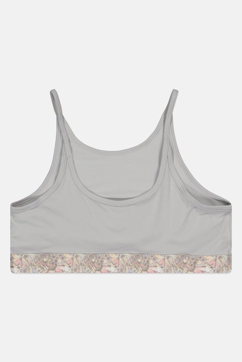 Nike سوتيان رياضي غير مبطن للفتيات، رمادي فاتح - Image 2