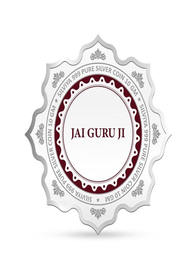 Silviya BIS Hallmarked Guru Ji Bade Mandir 999 Pure Silver Coin (10g) Lotus Shape: Guru Ji Blessings Gift - Chattarpur Wale Guru Ji Gift - Religious Coin - Image 3