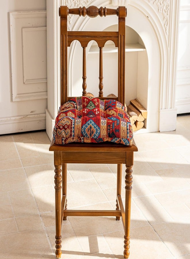 vctops Boho Chair Cushions with Ties U-Shaped Soft Comfortable Chair Pads Non Slip Seat Cushions for Indoor Dining Room and Kitchen Chairs (Pattern A,16"x16") - Image 4