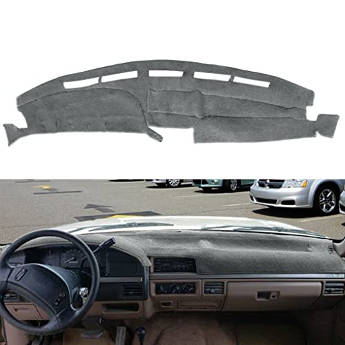 AKMOTOR Dash Cover Mat Custom Fit for Ford F150 F250 F350 Pickup Truck 1992 1993 1994 1995 1996,Dashboard Cover Pad Carpet (Dark Gray) J20 - Image 1