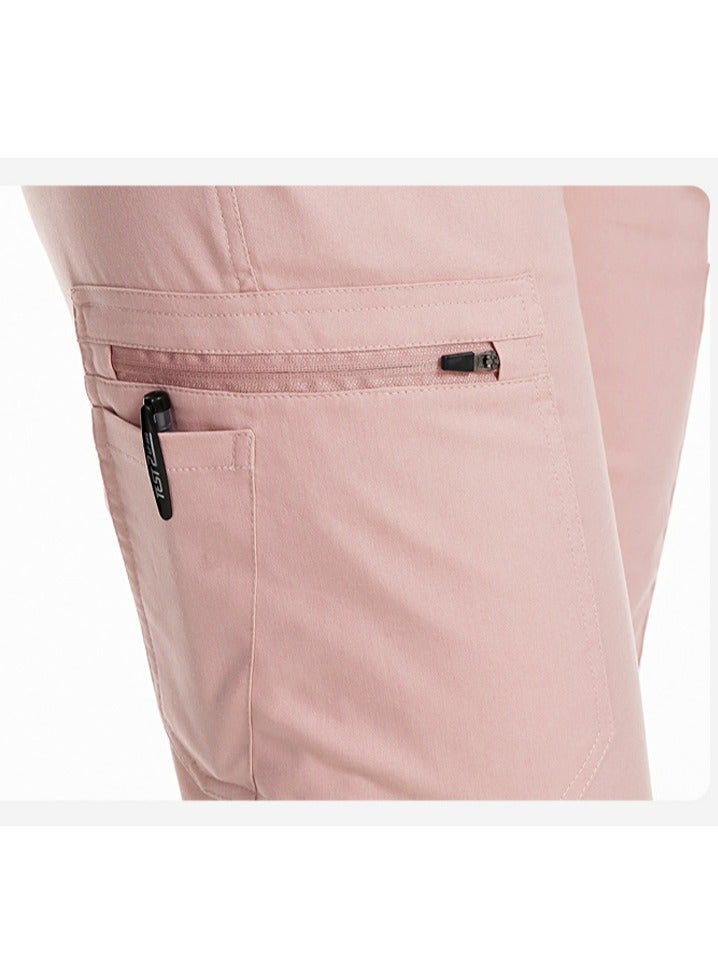 إسكدنيا الطبية الموحدة ماتي تناسب الخامس الرقبة سترة تمتد الخصر السراويل الركض تناسب الوردي - Image 3