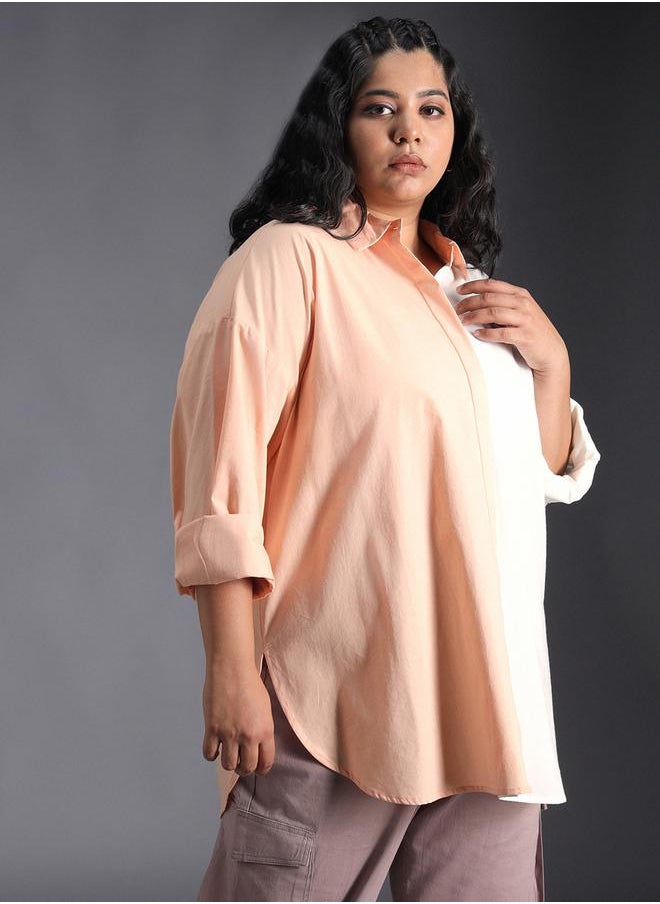 Plus Size Color Block Cotton Oversized Casual Shirt - pzsku/Z15C7AAA5FD5A6F435F34Z/45/_/1733818944/2ee07485-728e-427f-a6ef-1844a539ea14