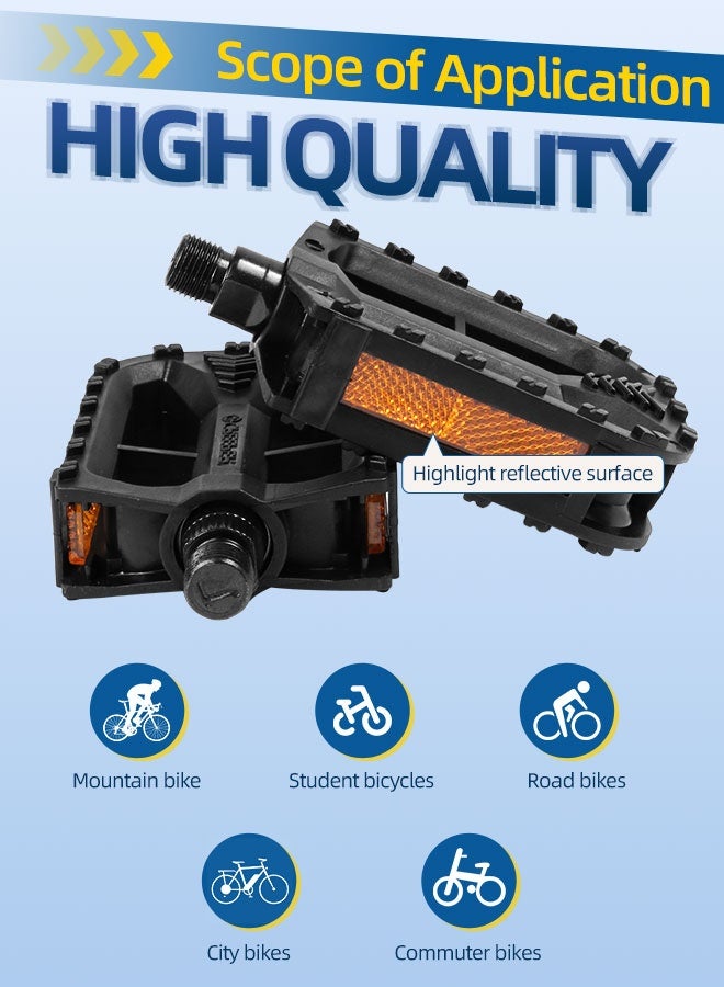 CREEPER Bicycle Pedals - Universal Fit Bike Pedals with 9/16" Threading, Non - slip, Durable and Lightweight, with Reflective Strips, Suitable for Most Adult Bikes and Mountain Bicycles. - Image 5