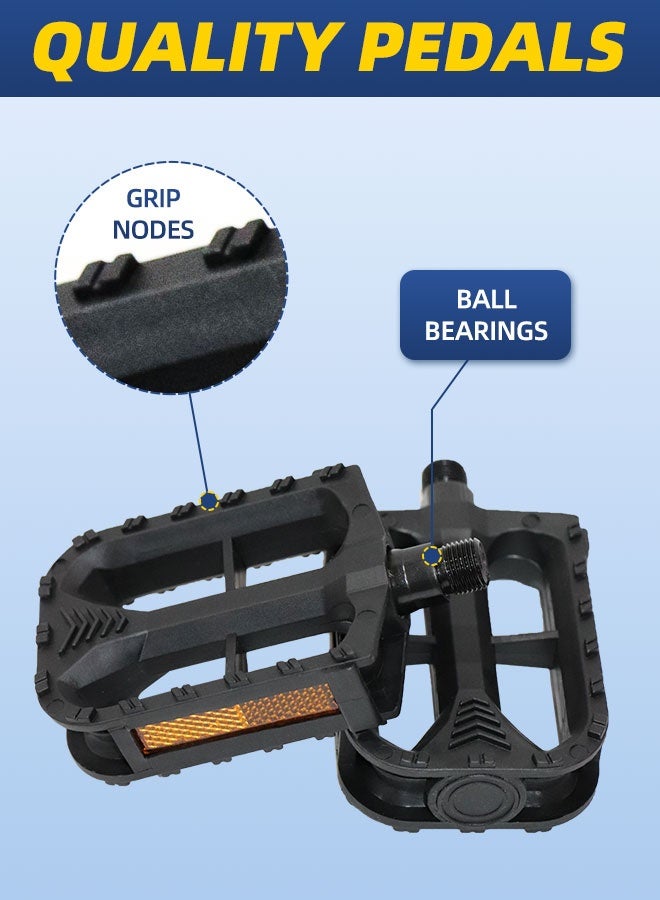CREEPER Bicycle Pedals - Universal Fit Bike Pedals with 9/16" Threading, Non - slip, Durable and Lightweight, with Reflective Strips, Suitable for Most Adult Bikes and Mountain Bicycles. - Image 3