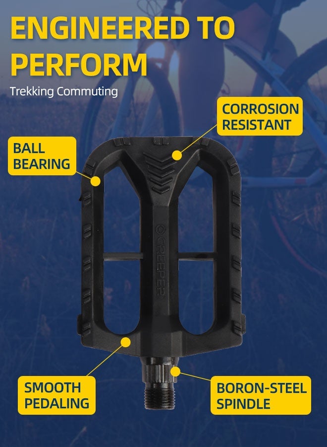 CREEPER Bicycle Pedals - Universal Fit Bike Pedals with 9/16" Threading, Non - slip, Durable and Lightweight, with Reflective Strips, Suitable for Most Adult Bikes and Mountain Bicycles. - Image 4