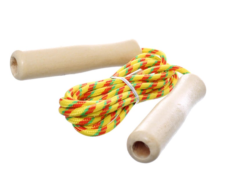 Minsa Wooden Handle Jump Rope M193 Yellow for Cardio Fitness Training - Image 2
