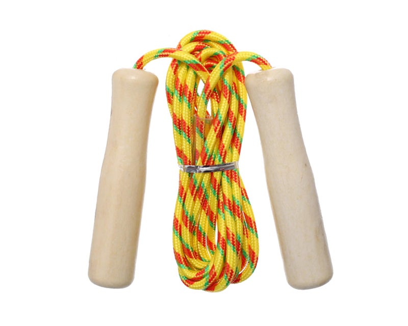 Minsa Wooden Handle Jump Rope M193 Yellow for Cardio Fitness Training - Image 1