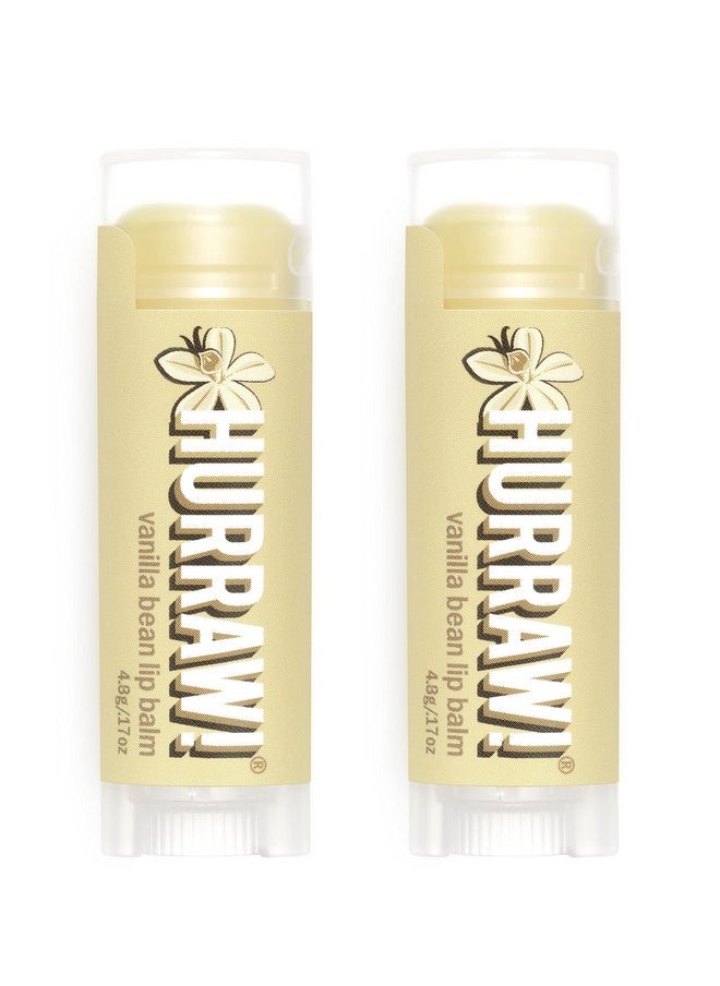Hurraw! Vanilla Bean Lip Balm 2 Pack Organic Certified Vegan Cruelty And Gluten Free. Nongmo 100% Natural Ingredients. Bee Shea Soy And Palm Free. Made In Usa  - Image 1