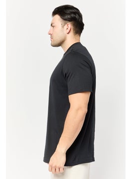 Adidas Men Sportswear Fit Short Sleeve Graphic Print Outdoor T-Shirt, Black  - Image 3