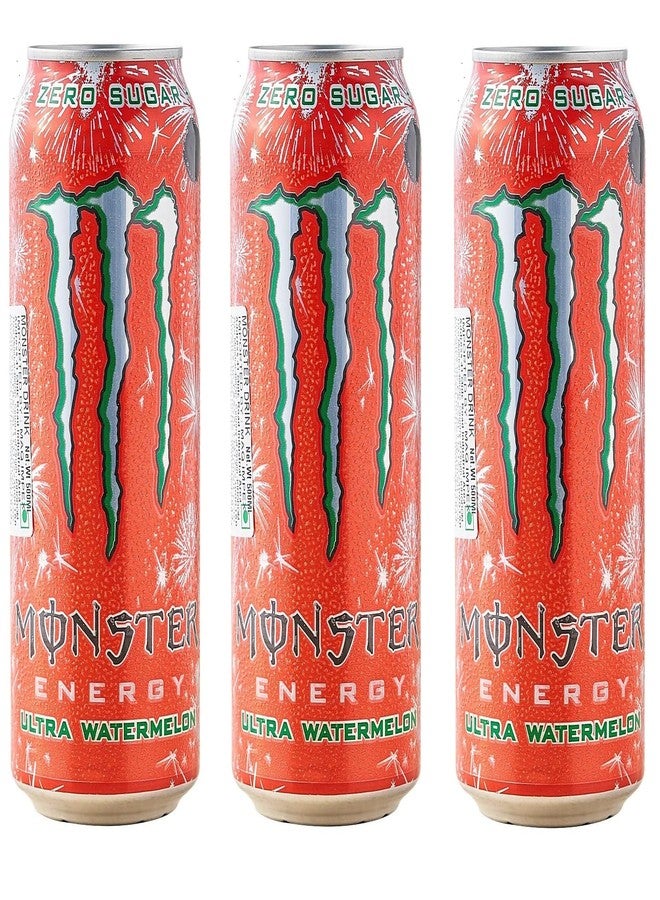 Monster Energy Drink Ultra Watermelon Zero Sugar Energy Drink 500ml X Pack Of 3 (Product Of USA) - Image 1