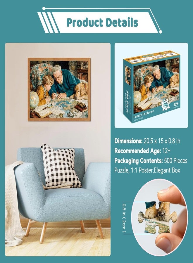 EIYRURU 500 Pieces Puzzle for Adults - Jigsaw Puzzles 500 Pieces, Family Puzzle, Challenging, Relaxing & Perfect for Family Game Nights, 20.5 x 15 in - Image 3