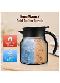 Generic Thermal Coffee Carafe 28Oz Coffee Carafes Tea Pot For Keeping Hot Stainless Steel coffee Double Walled Vacuum Thermal Carafe Insulated Coffee Dispenser with Removable Tea Infuser  - Image 5