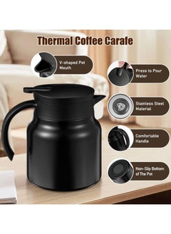 Generic Thermal Coffee Carafe 28Oz Coffee Carafes Tea Pot For Keeping Hot Stainless Steel coffee Double Walled Vacuum Thermal Carafe Insulated Coffee Dispenser with Removable Tea Infuser  - Image 4
