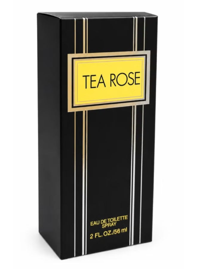 عطر تي روز أو دو تواليت (EDT) بخاخ 56 مل - عطر زهري منعش كلاسيكي برائحة الورد للنساء، يدوم طويلاً