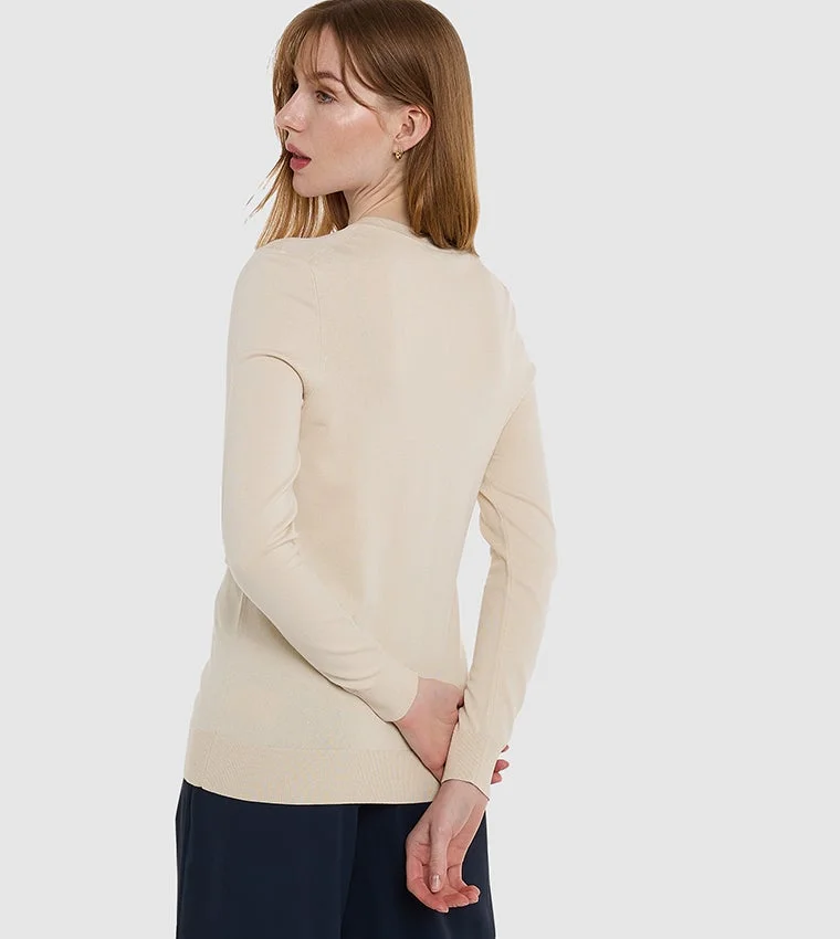 بي سي بي جي BCBG Basic Front Open Flat Knit Cardigan