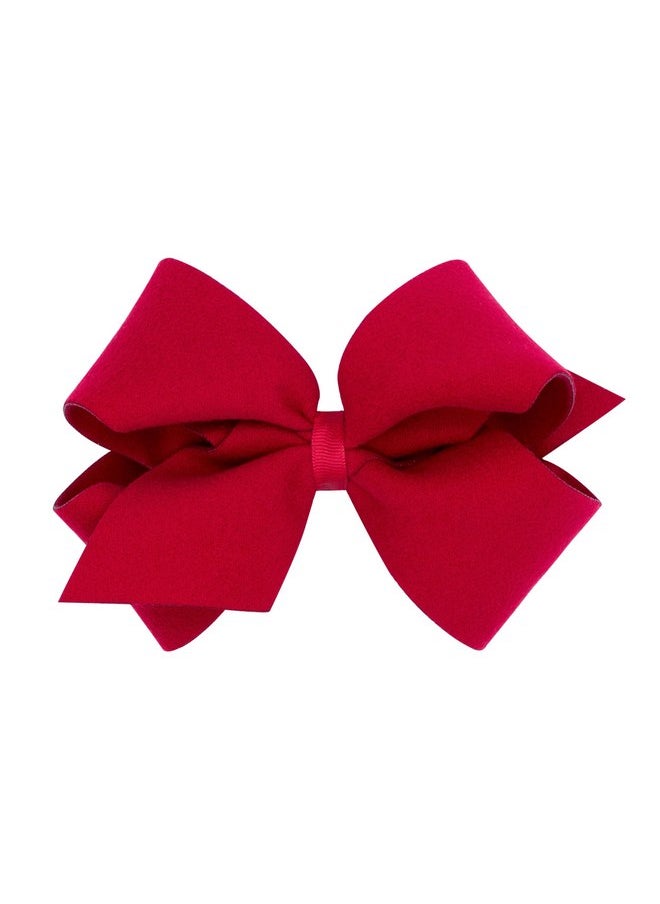 Wee Ones Wee Ones Girls Soft and Cozy Brushed Fleece Fabric Hair Bow, Red, King  - Image 1
