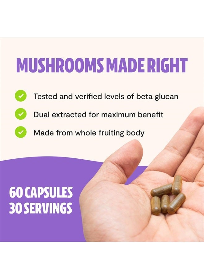 FreshCap Mushrooms Freshcap Lions Mane Supplement Capsules Mushrooms For Memory And Immunity 60Ct  - Image 3