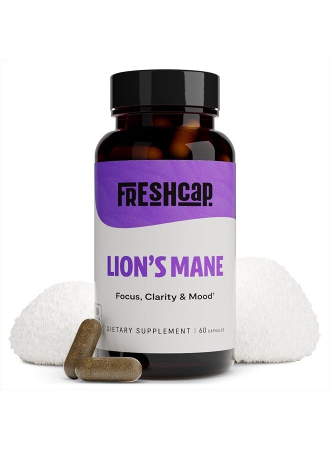 FreshCap Mushrooms Freshcap Lions Mane Supplement Capsules Mushrooms For Memory And Immunity 60Ct  - Image 1