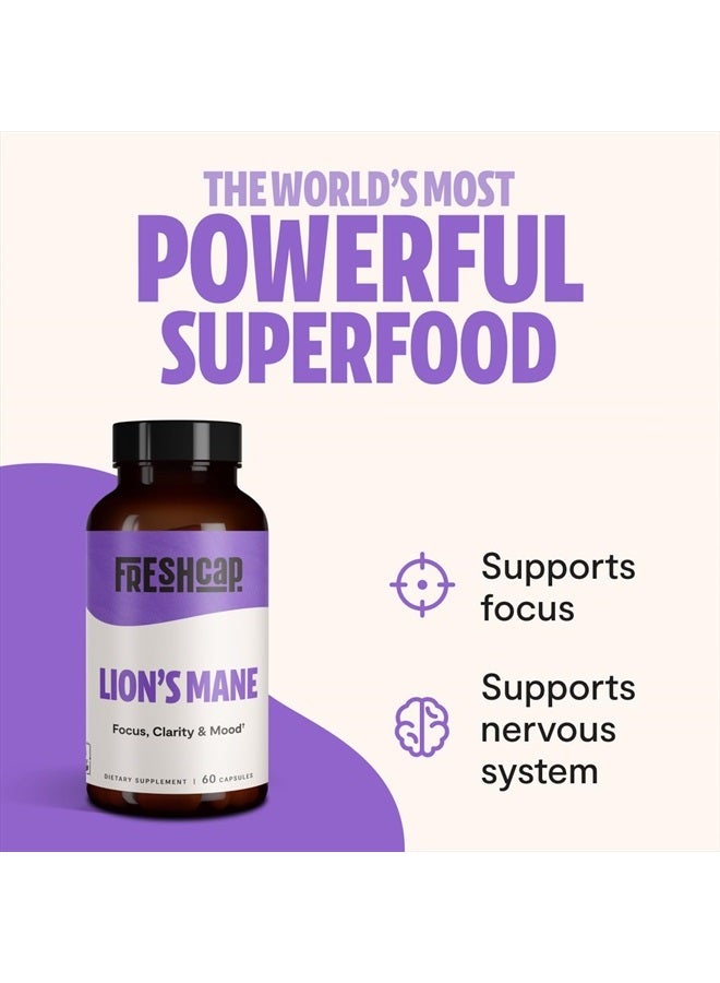 FreshCap Mushrooms Freshcap Lions Mane Supplement Capsules Mushrooms For Memory And Immunity 60Ct  - Image 2
