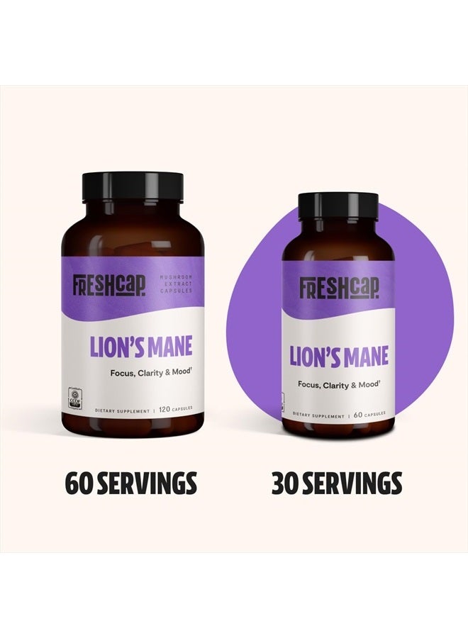 FreshCap Mushrooms Freshcap Lions Mane Supplement Capsules Mushrooms For Memory And Immunity 60Ct  - Image 5