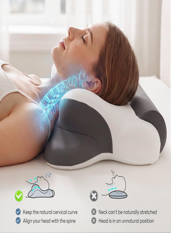 DUMOS Cervical Neck Pillow for Neck Pain Relief, Ergonomic Contour Memory Foam Pillow for Side Back & Stomach Sleepers with Cooling Breathable Cover - Image 2