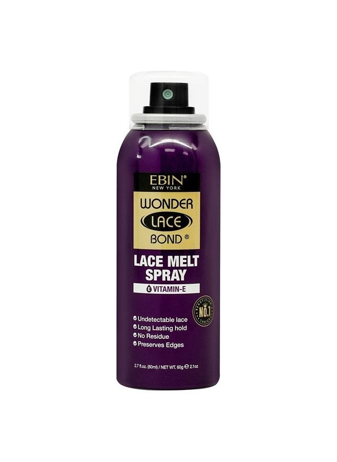 EBIN NEW YORK Wonder Lace Melt Aerosol Spray | Preserves Edges & Undetectable Lace | Long lasting hold | No Residue | Vitamin E + Biotin Infused (80ml./ 2.7oz)  - Image 1