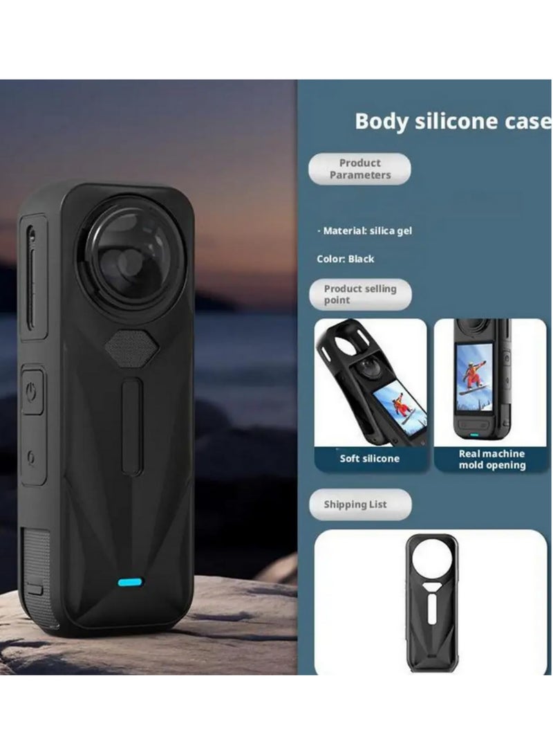 1PCS Soft Silicone Protective Case for Insta360 X5 Action Camera Shockproof Scratch Resistant Full Body Cover Dustproof Dirt Protection Sports Durable Lightweight Shell  - Image 4