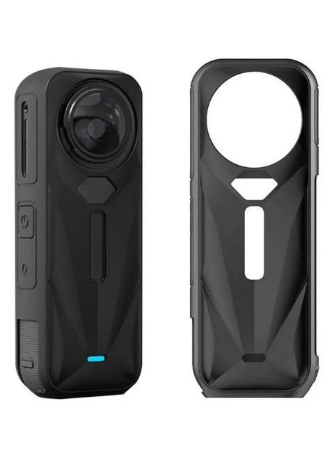 1PCS Soft Silicone Protective Case for Insta360 X5 Action Camera Shockproof Scratch Resistant Full Body Cover Dustproof Dirt Protection Sports Durable Lightweight Shell