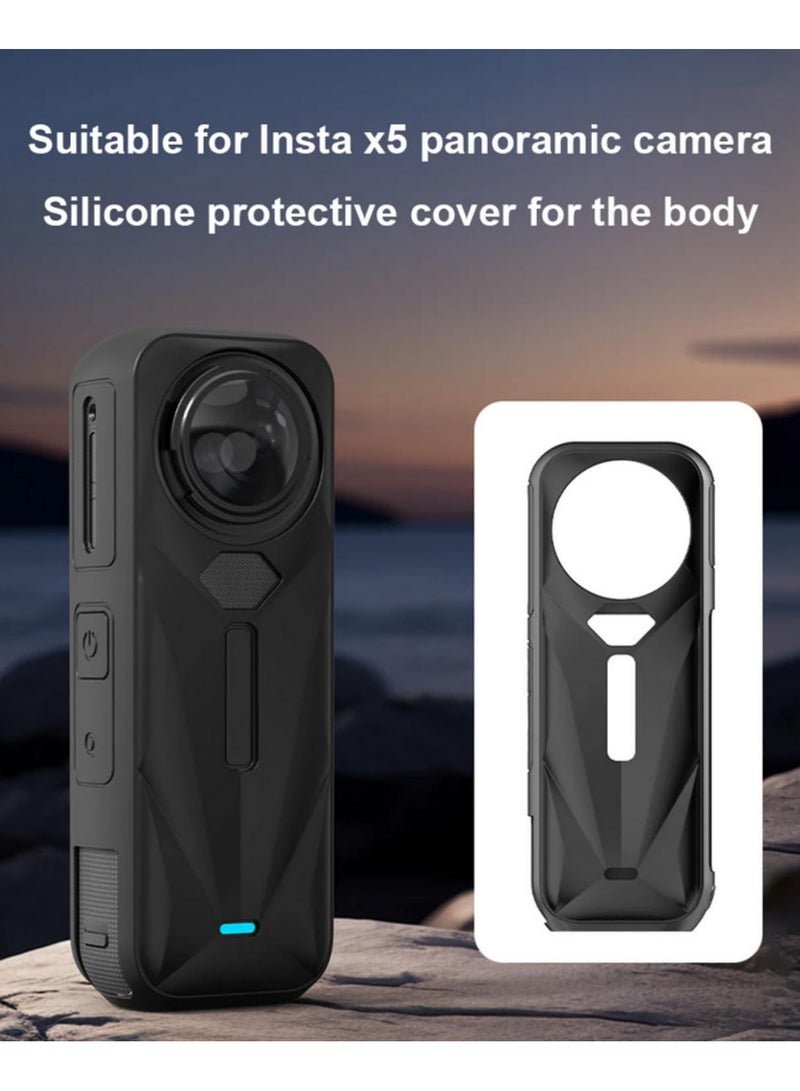 1PCS Soft Silicone Protective Case for Insta360 X5 Action Camera Shockproof Scratch Resistant Full Body Cover Dustproof Dirt Protection Sports Durable Lightweight Shell  - Image 2