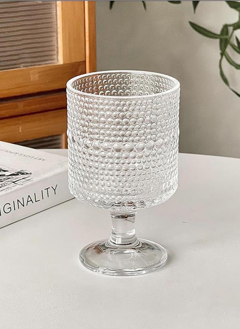 High Borosilicate Glass Set, Set Of Six, Dot Relief Goblet, 250ML For Coffee Tea Cold Drinks - Image 4