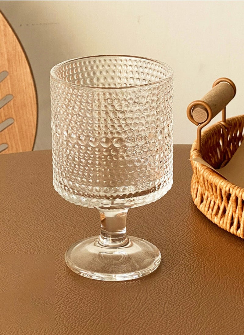 High Borosilicate Glass Set, Set Of Six, Dot Relief Goblet, 250ML For Coffee Tea Cold Drinks - Image 5