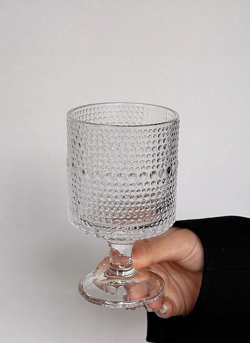 High Borosilicate Glass Set, Set Of Six, Dot Relief Goblet, 250ML For Coffee Tea Cold Drinks - Image 3
